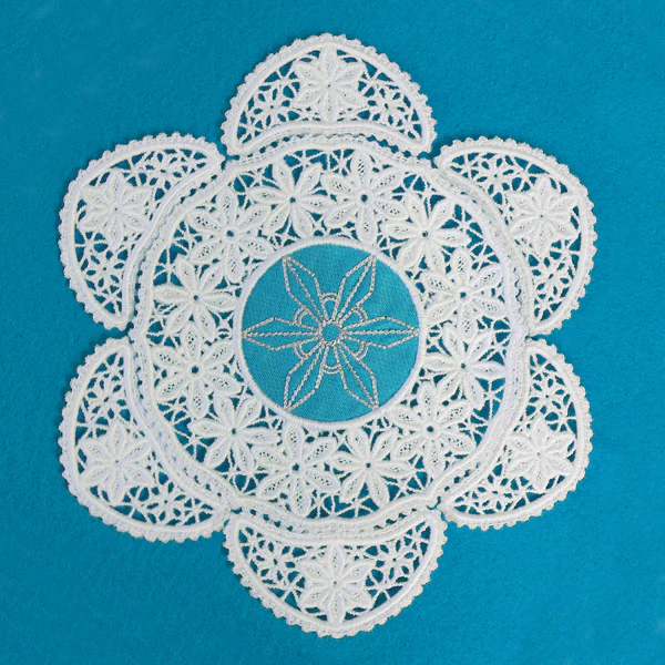 Snowflake Fabric Doily (Lace) - Image 3