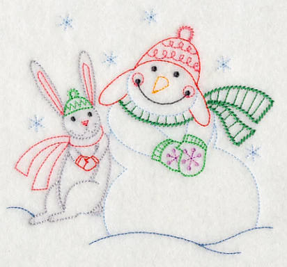 Snowman and Bunny (Vintage) - Image 3