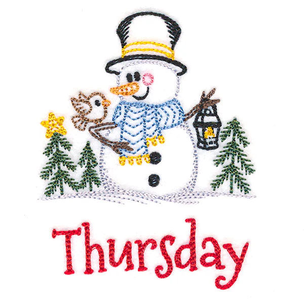 Snowman and Lantern on Thursday (Vintage) - Image 2