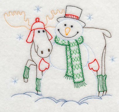 Snowman and Moose (Vintage) - Image 3