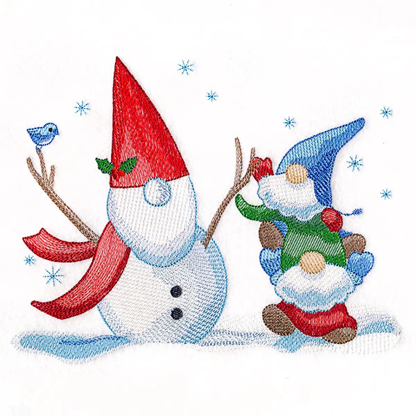 Snowman Building at Christmas Gnomes - Image 4