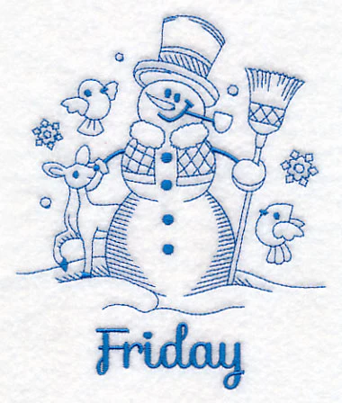 Snowman on Friday (Bluework) - Image 3