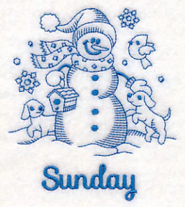 Snowman on Sunday (Bluework) - Image 2