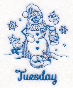 Snowman on Tuesday (Bluework) - Image 2