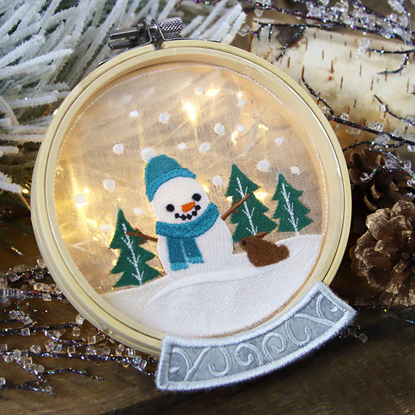 Snowman Scene Snowglobe (Organza) - Image 8