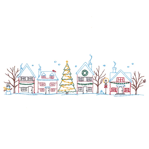 Snowy Christmas Village Border - Image 4