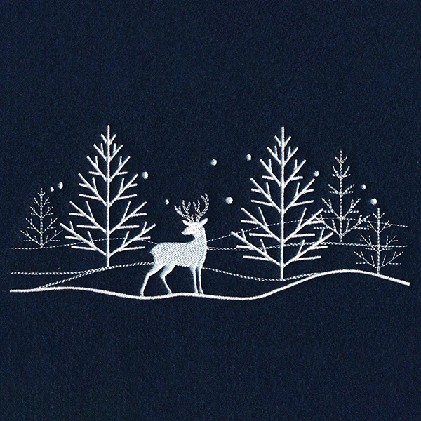 Snowy Deer Scene Border - Image 5