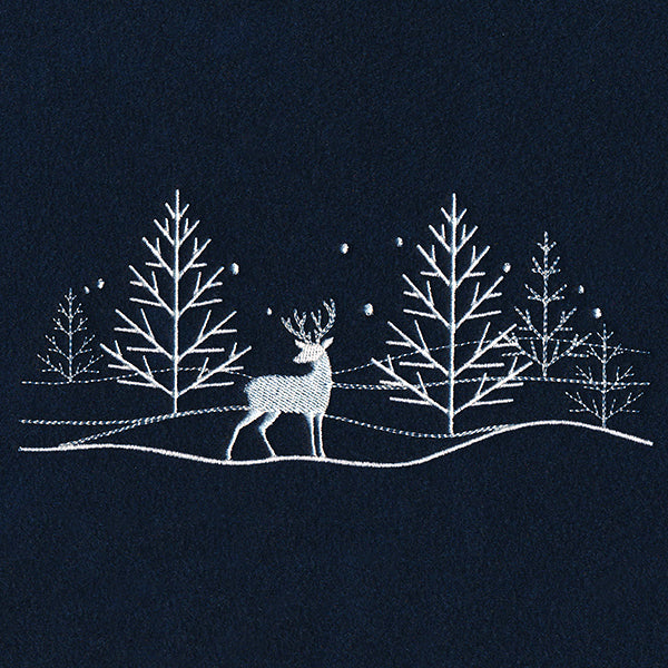 Snowy Deer Scene Border - Image 7