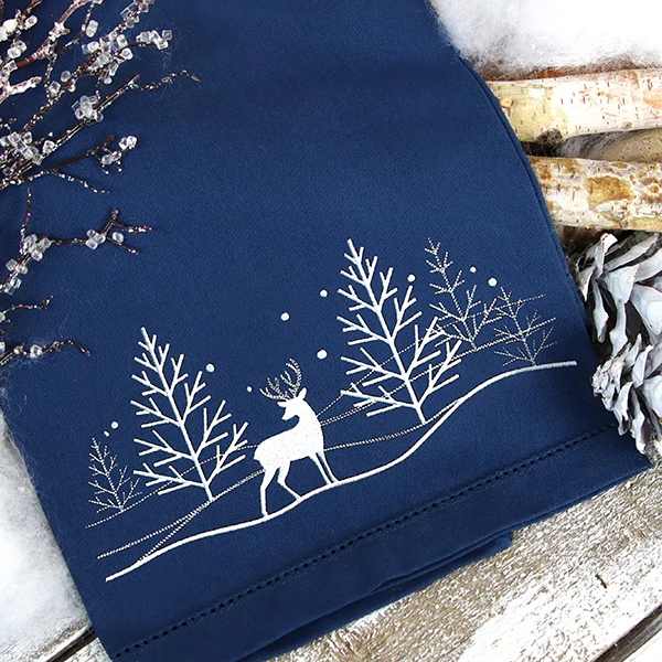Snowy Deer Scene Border - Image 8