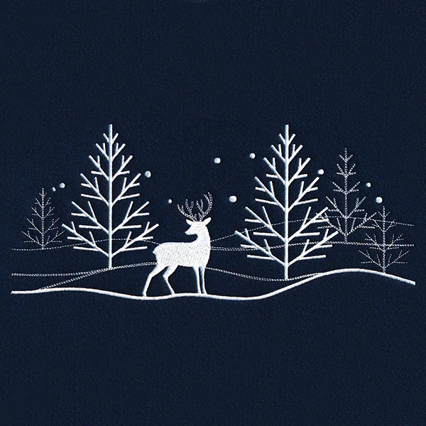 Snowy Deer Scene Border - Image 9