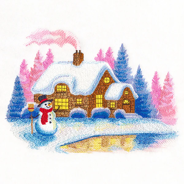 Snowy Serenity Cottage Scene - Image 7