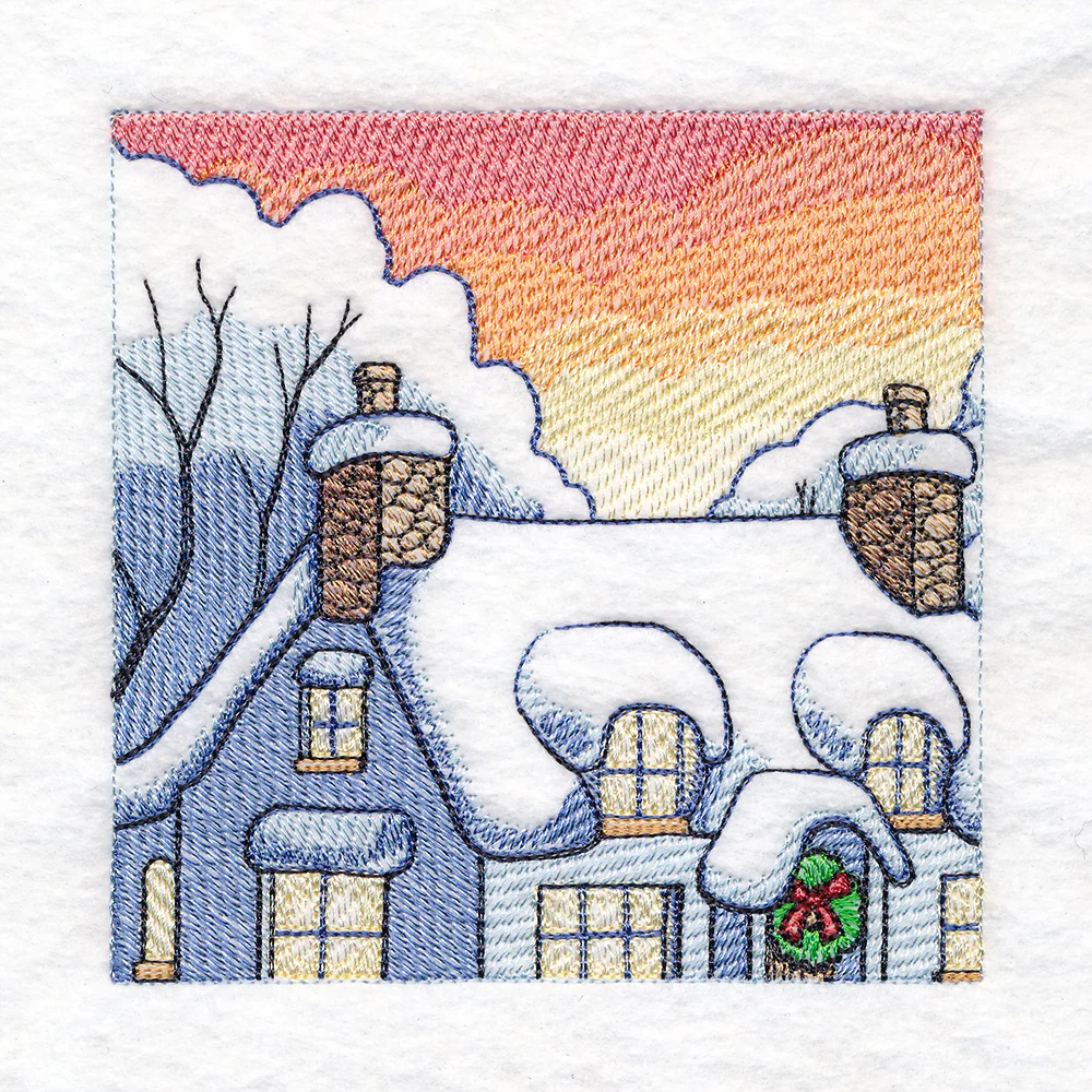 Snowy Winter Cottage Scene - Image 25