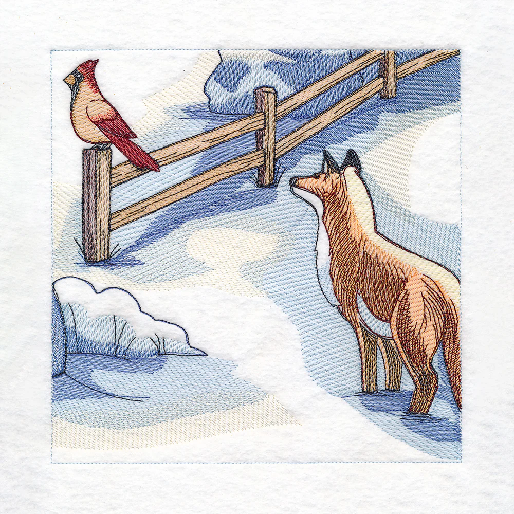 Snowy Winter Cottage Scene - Image 9