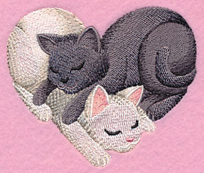 Snuggling Cats Heart - Image 4