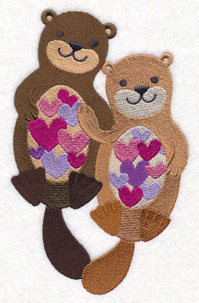 Snuggling Otter Couple - Image 4