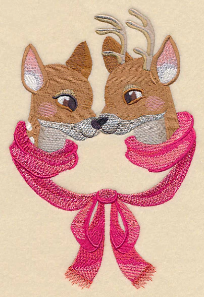 Snuggling Winter Deer - Image 2