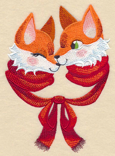 Snuggling Winter Foxes - Image 3