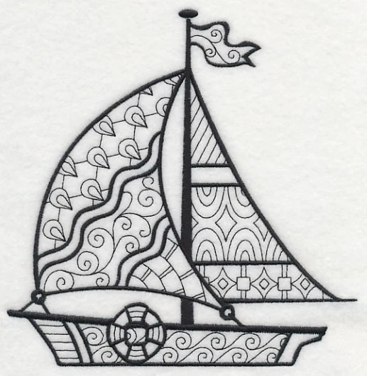 Soaring Sailboat (Blackwork) - Image 2