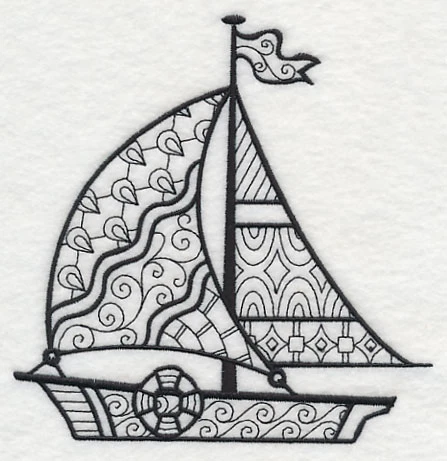 Soaring Sailboat (Blackwork) - Image 3