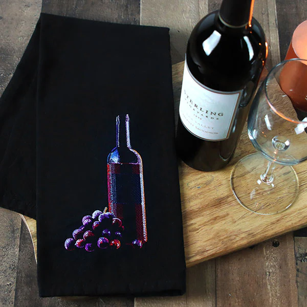Sommelier's Delight Wine Bottle & Grapes - Image 2