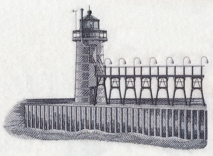 South Haven Lighthouse Sketch (Michigan) - Image 5
