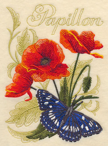 Southern White Admiral Butterfly and Poppies - Image 3