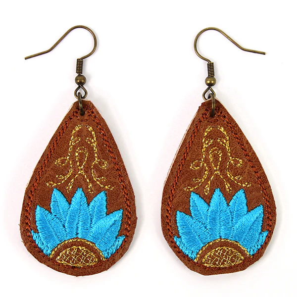 Southwest Bloom Leather Earrings (In-the-Hoop) - Image 2