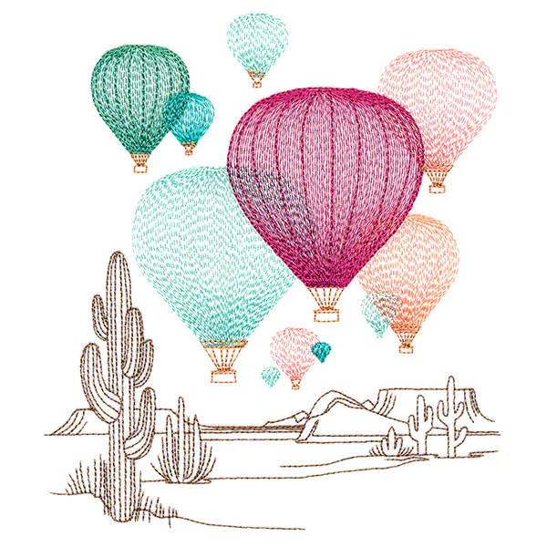 Southwest Hot Air Balloon Scene - Image 3