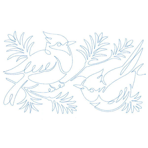 Spiraling Winter Blue Jays (Edge-to-Edge Quilting) - Image 2