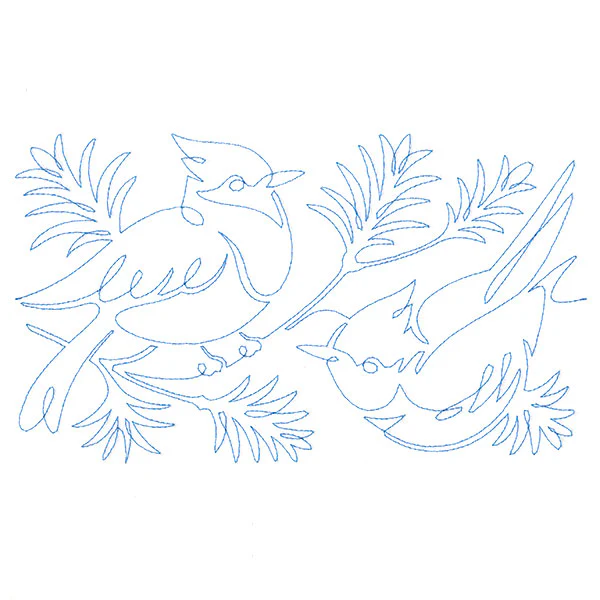 Spiraling Winter Blue Jays (Edge-to-Edge Quilting) - Image 3