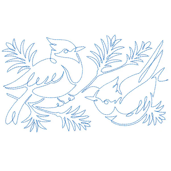 Spiraling Winter Blue Jays (Edge-to-Edge Quilting) - Image 7