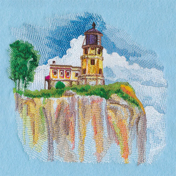 Split Rock Lighthouse in Watercolor (Minnesota) - Image 7