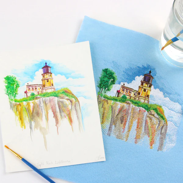 Split Rock Lighthouse in Watercolor (Minnesota) - Image 8