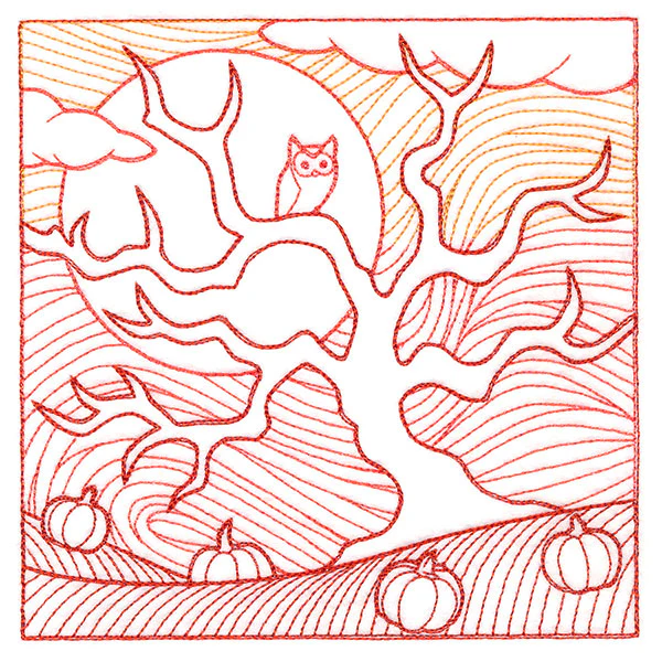 Spooky Evening - Haunted Pumpkin Patch Etching - Image 3