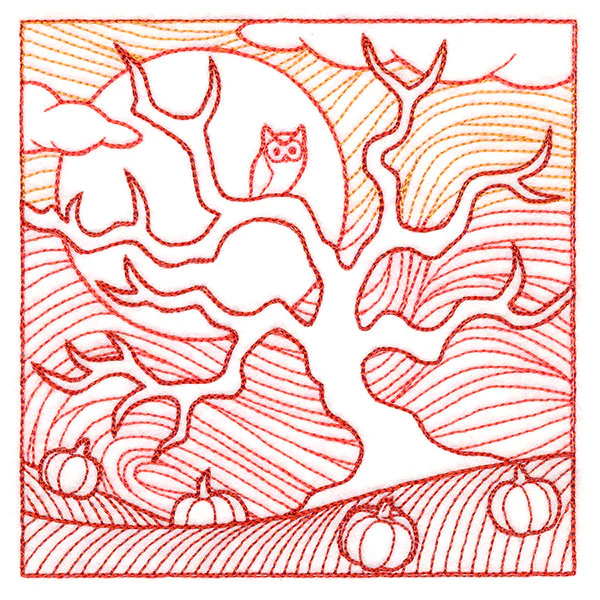 Spooky Evening - Haunted Pumpkin Patch Etching - Image 4