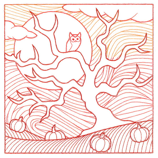 Spooky Evening - Haunted Pumpkin Patch Etching - Image 5