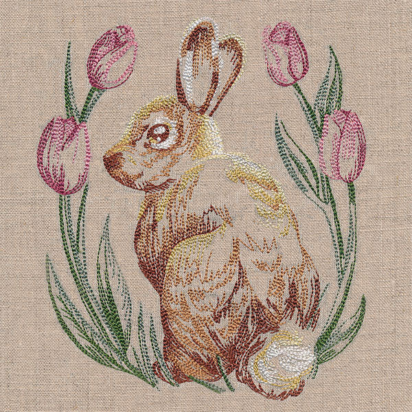 Spring Bunny in Tulips - Image 3
