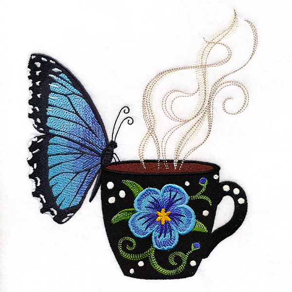 Spring Coffee Break Blue Morpho Butterfly