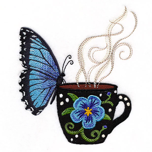 Spring Coffee Break Blue Morpho Butterfly - Image 5