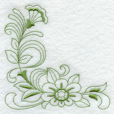 Spring Flower Corner (Redwork) - Image 3