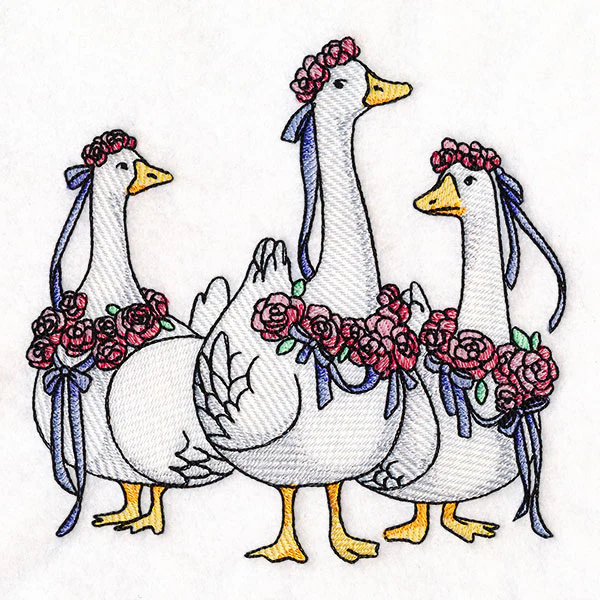 Spring Flowers Goose Trio - Image 5