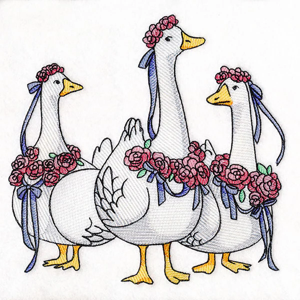 Spring Flowers Goose Trio - Image 9
