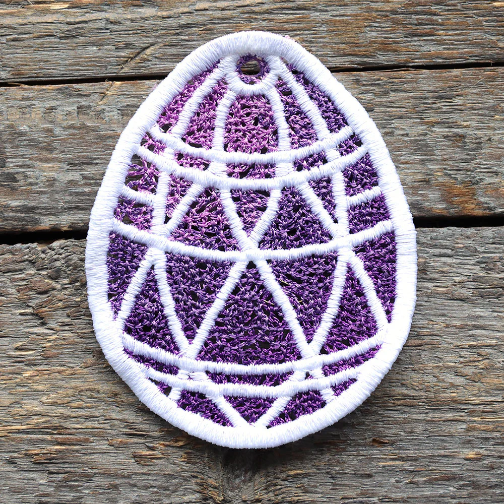 Spring Geometric Easter Egg Ornament (Lace) - Image 5