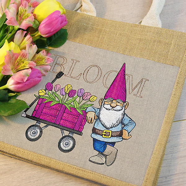 Spring Gnome with Tulip Wagon - Image 6