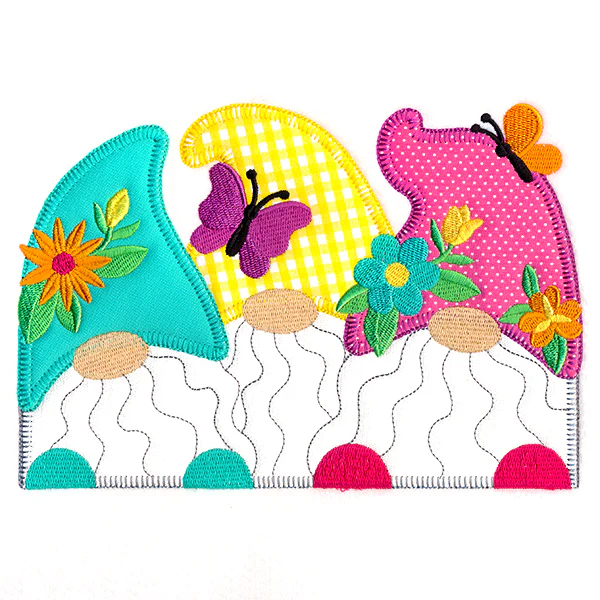 Spring Gnomes Trio (Heirloom Applique) - Image 3