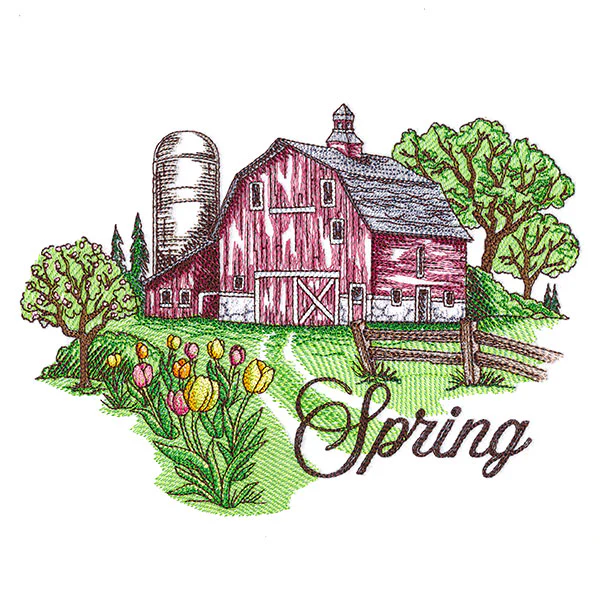 Spring in the Country Barn Scene - Image 3
