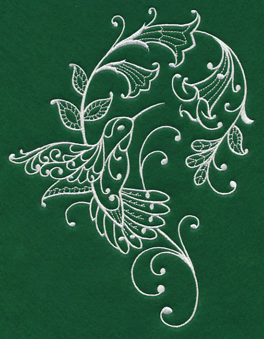 Spring Whitework Hummingbird