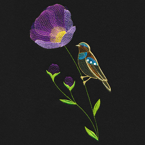 Springtime Treasures - Wild Poppy and Bird - Image 2