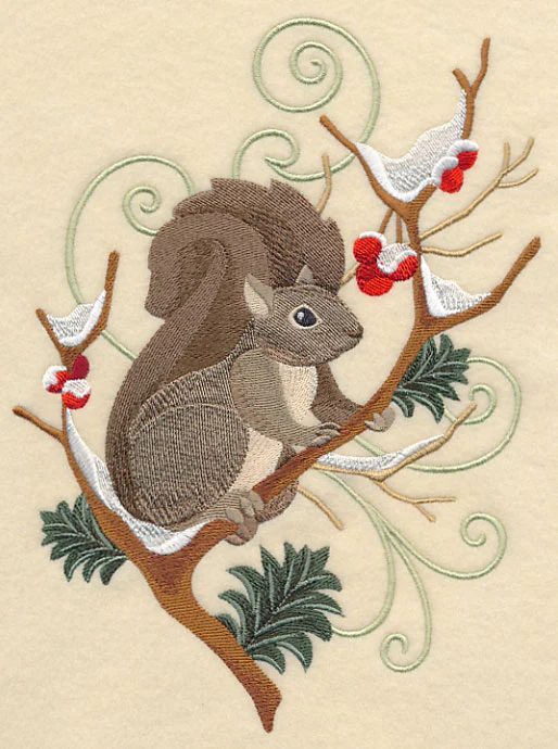 Squirrel and Winter Branch Wedge - Image 4
