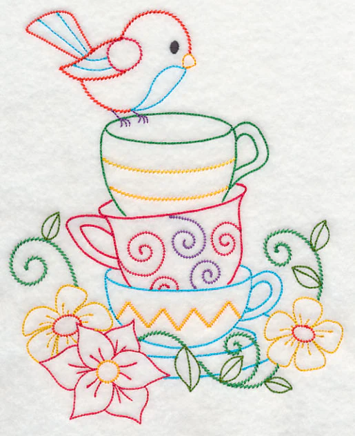 Stacked Cups with Perching Bird (Vintage) - Image 5